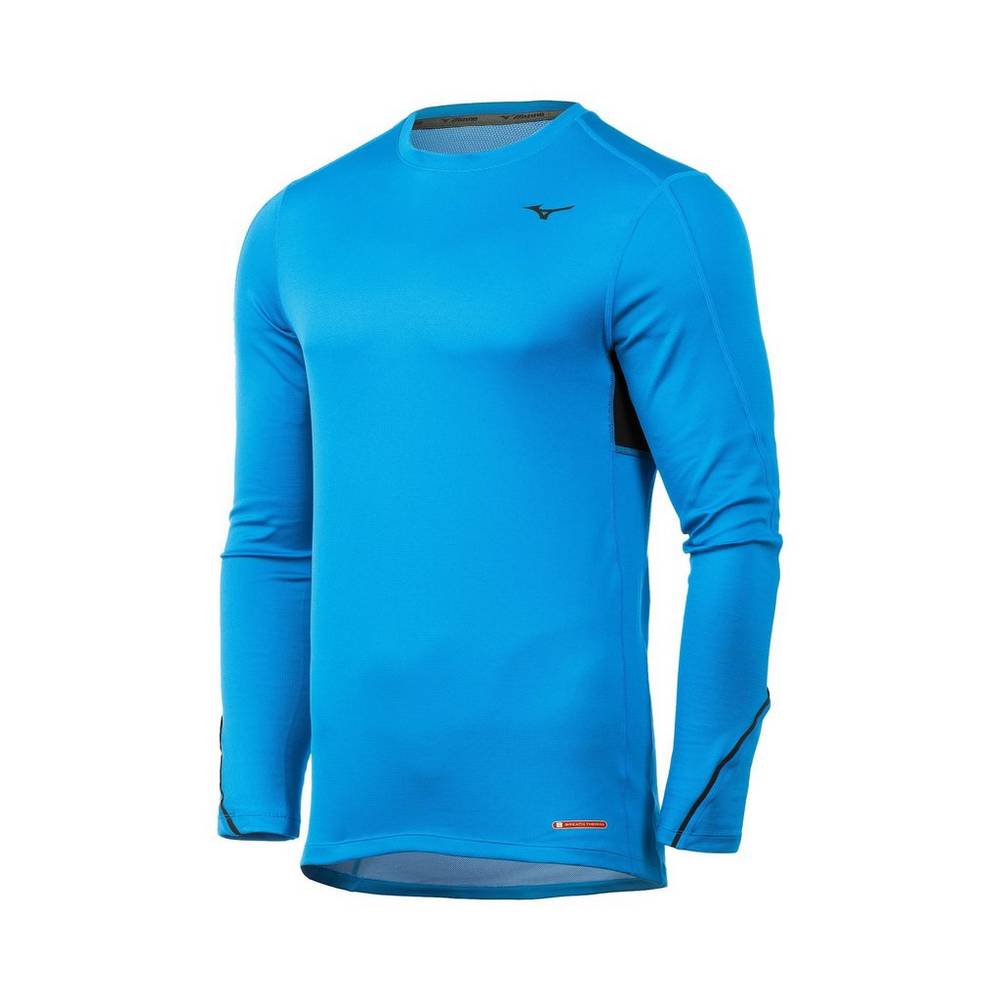 Mizuno Breath Thermo® Long Sleeve - Erkek Base Layer - Mavi Türkiye (EBLGKP-597)